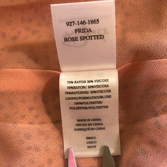 Rails Frida Rose Spotted Button Front High Low Midi Dress Size S - Picture 10 of 10